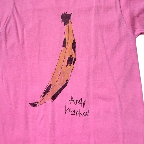 90s Vintage Andy Warhol Banana Scribble T-shirt Single Stitch Art Graphic. - Picture 4 of 7